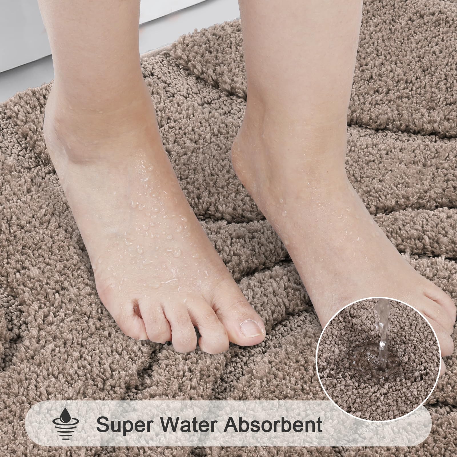 HEBE RUGS coffee non-slip bottom prevents slips on tile