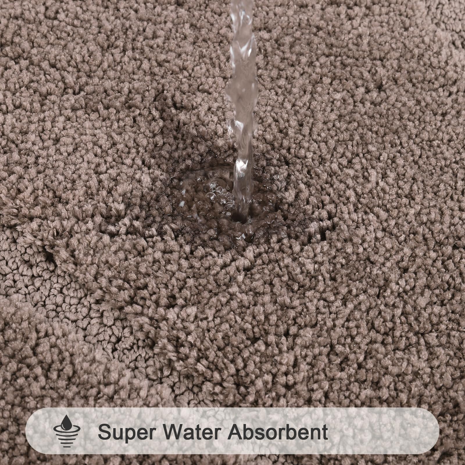 HEBE RUGS coffee soft shag texture adds luxury to bath