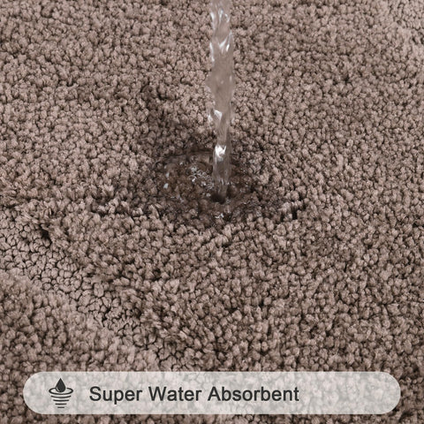 HEBE RUGS coffee soft shag texture adds luxury to bath