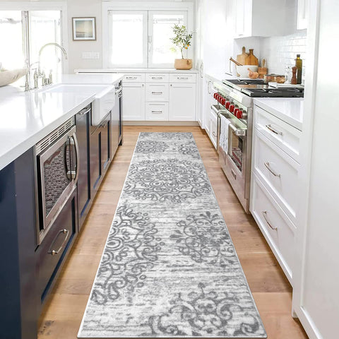 HEBE RUGS entryway kitchen laundry grey rug, versatile for busy spaces.