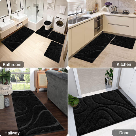 HEBE RUGS U-shaped contour rug around the vanity area