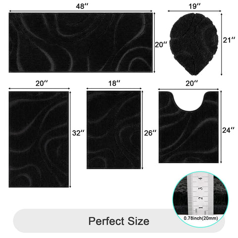 HEBE RUGS ultra-soft microfiber bath mats shown on a bathroom floor
