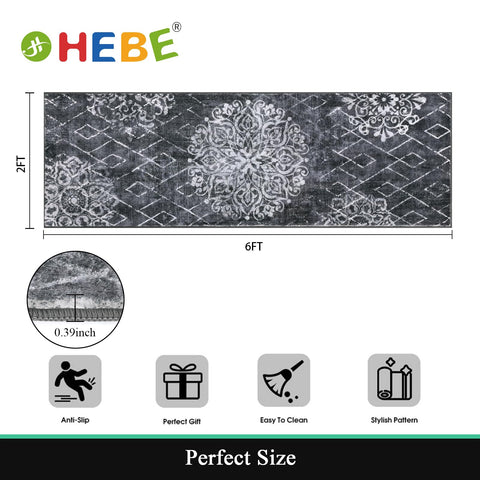 HEBE RUGS vintage boho design runner enhances decor with timeless style.