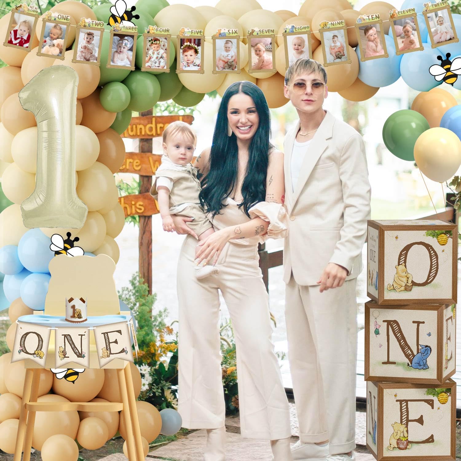 Heboland balloon arch creates a lively focal point for party photos