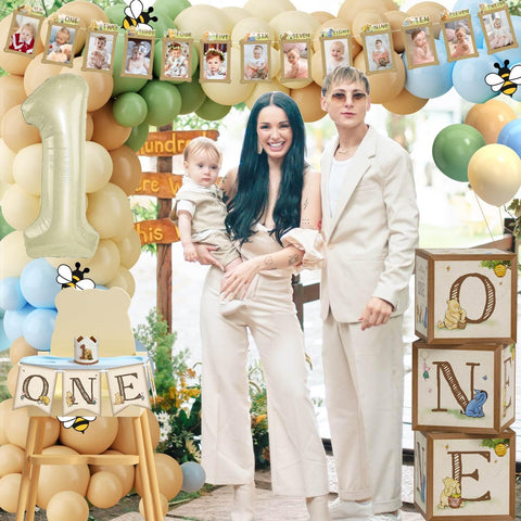 Heboland balloon arch creates a lively focal point for party photos