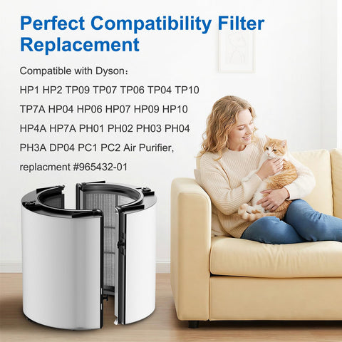 Compatibility overview for Hechuang TP10 series in Dyson purifiers simplifies replacements.
