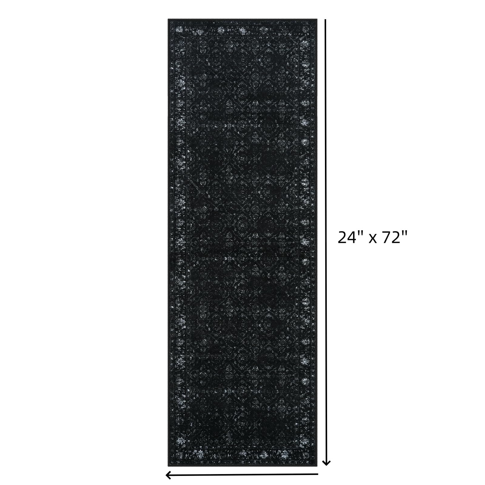 Hedlive Vintage Black Kitchen Runner daily-use mat protects floors