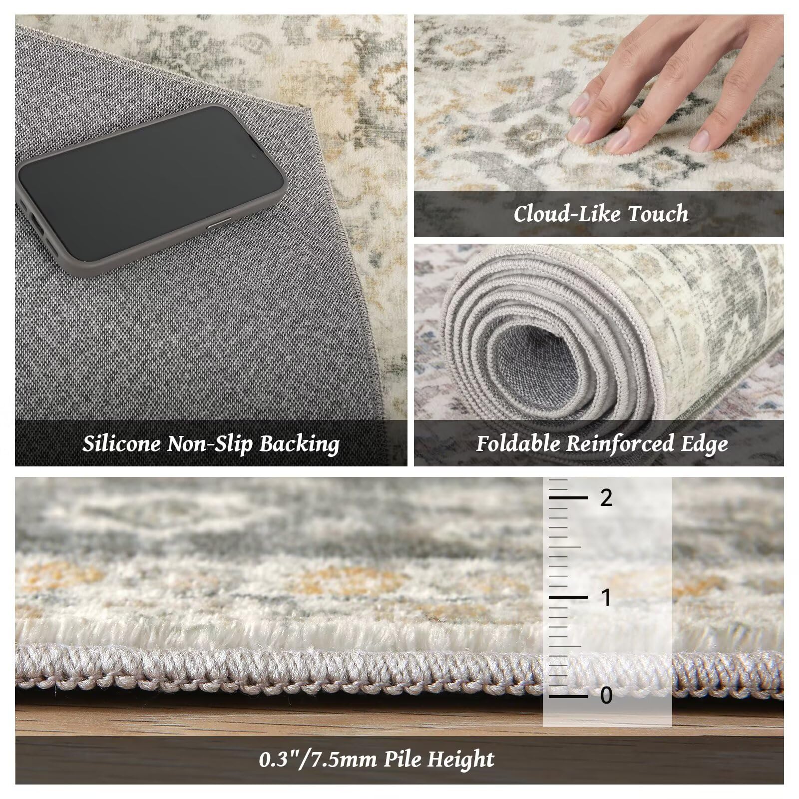 Hedwior washable rug is fully machine washable for quick cleaning