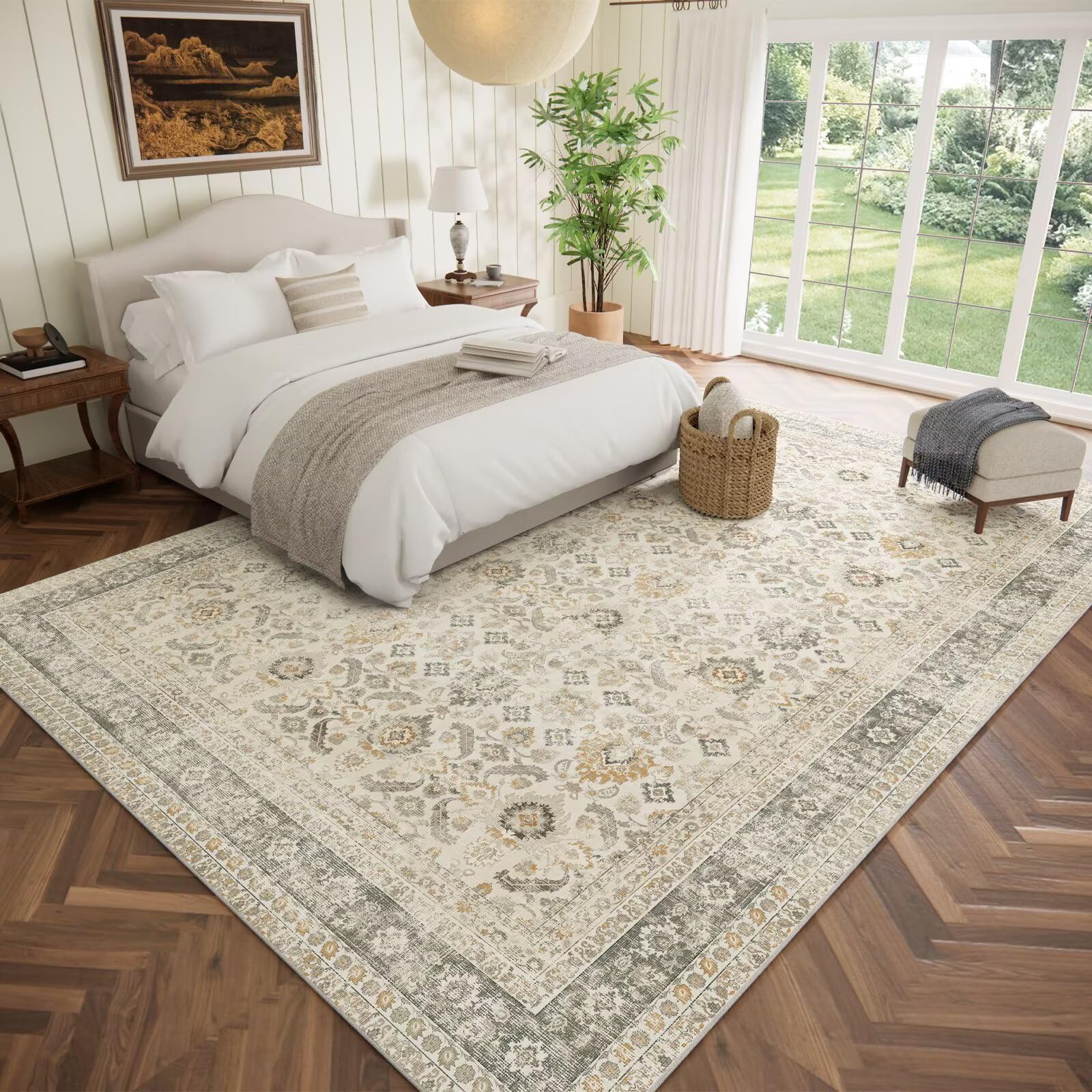Hedwior rug with non-slip bottom keeps floors safe and stable