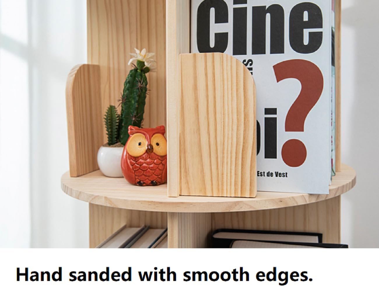 Natural pine wood finish with no odor for a clean look