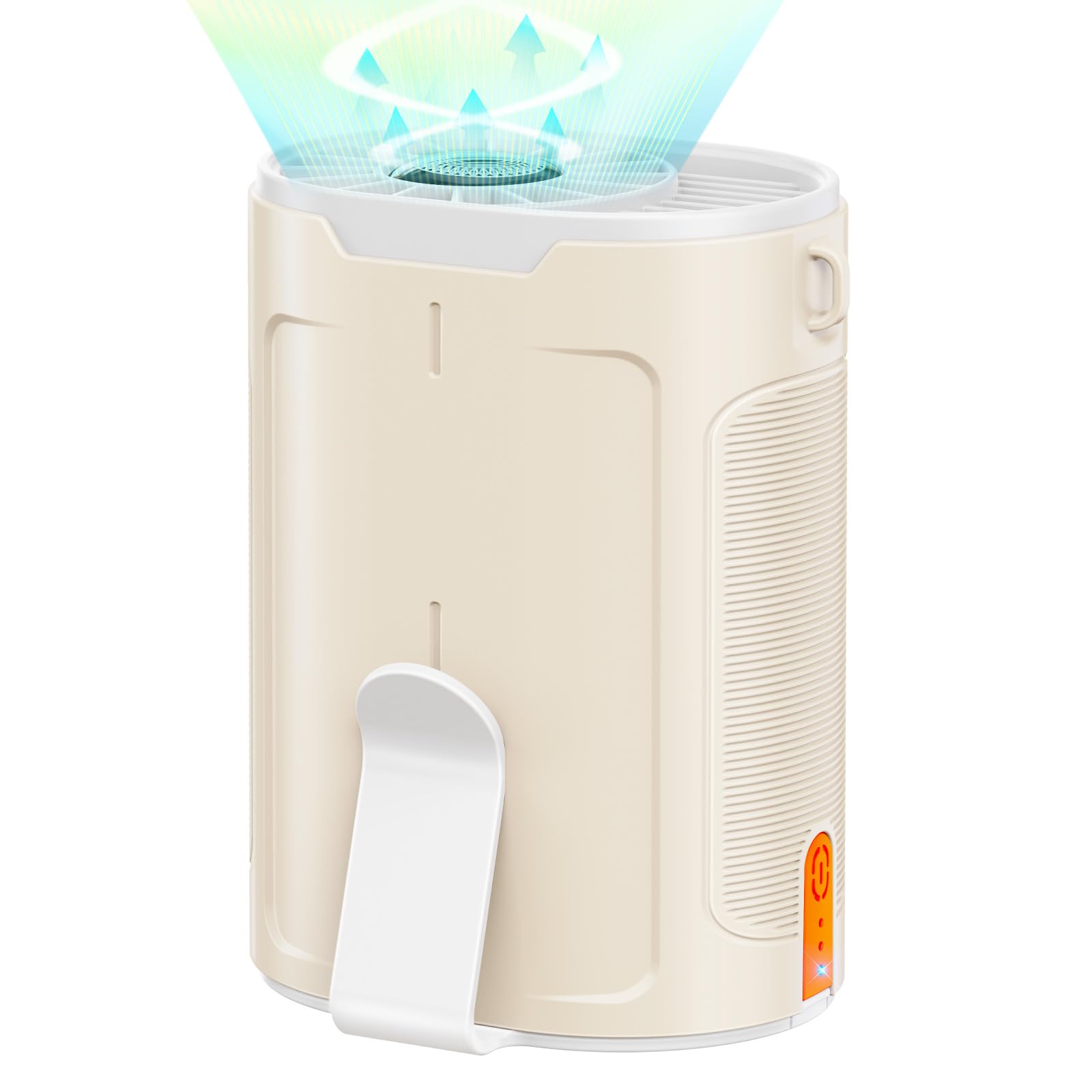 Heelkl AI portable fan champagne front view for all-day cooling