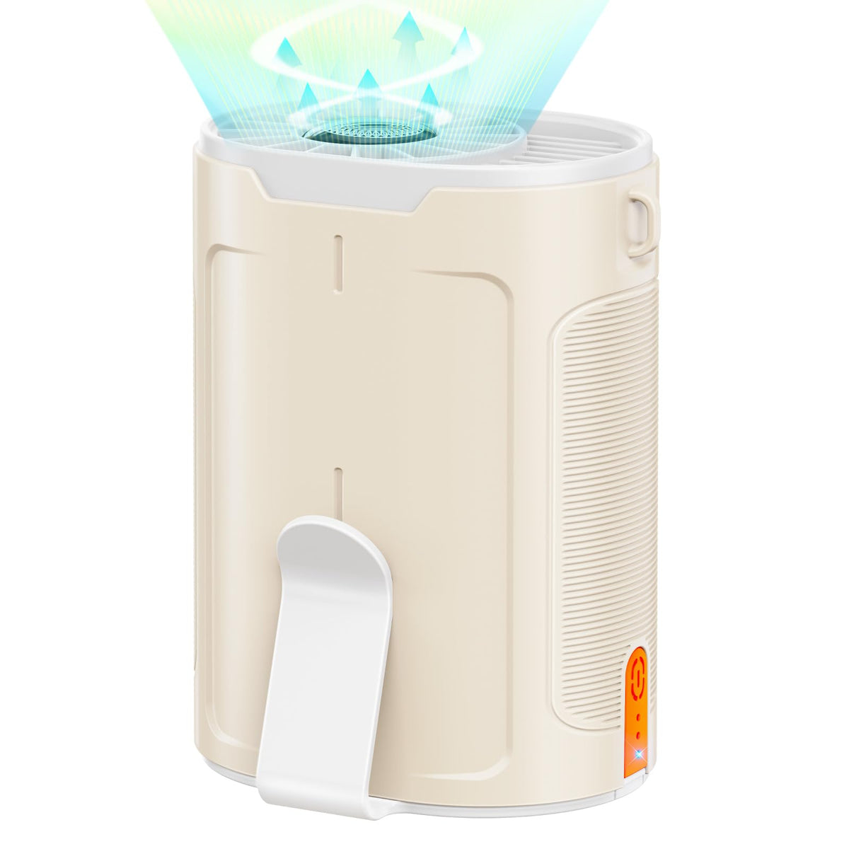 Heelkl AI portable fan champagne front view for all-day cooling
