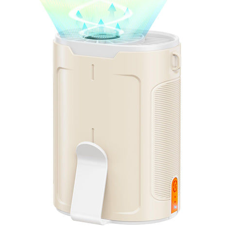 Heelkl AI portable fan champagne front view for all-day cooling
