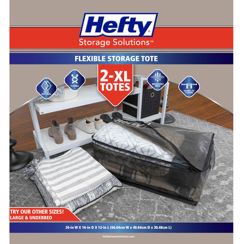 Hefty extra-large moving bag folded-flat saving space after packing