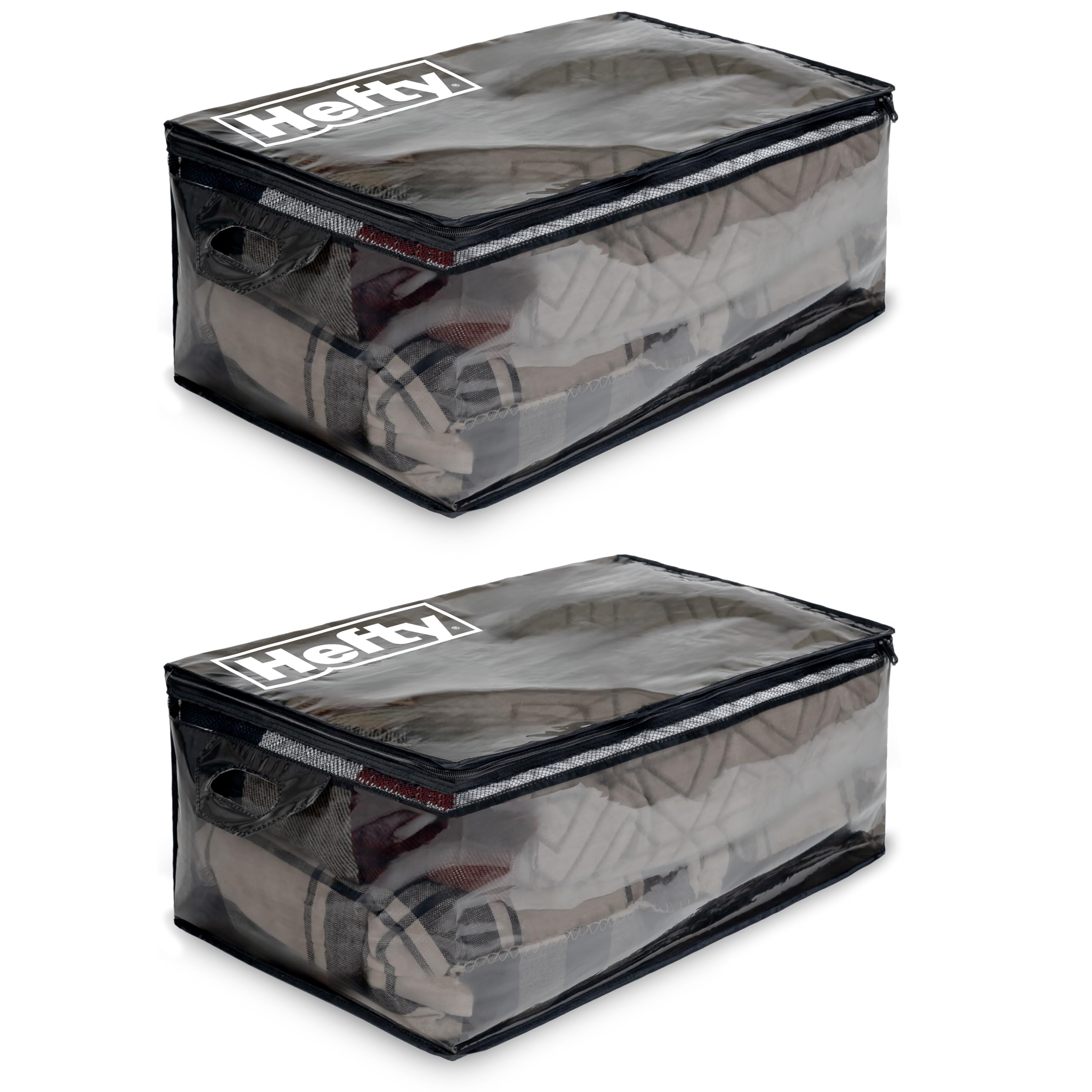 Hefty extra-large moving bag front view with rugged double zipper for heavy loads