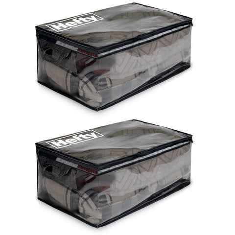 Hefty extra-large moving bag front view with rugged double zipper for heavy loads