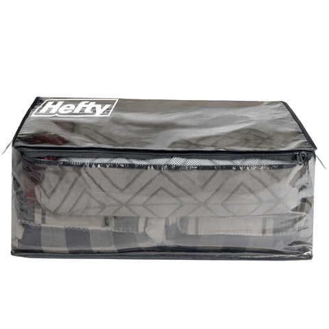 Hefty bag material is water-resistant to protect belongings during transit