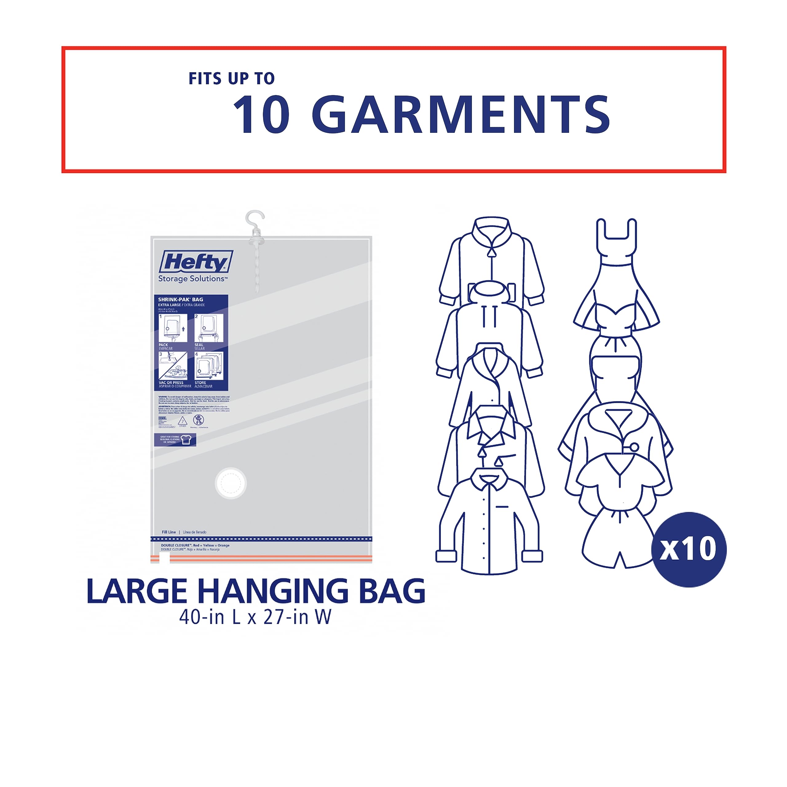 Hefty Shrink-Pak with bedding neatly packed for home storage or travel.