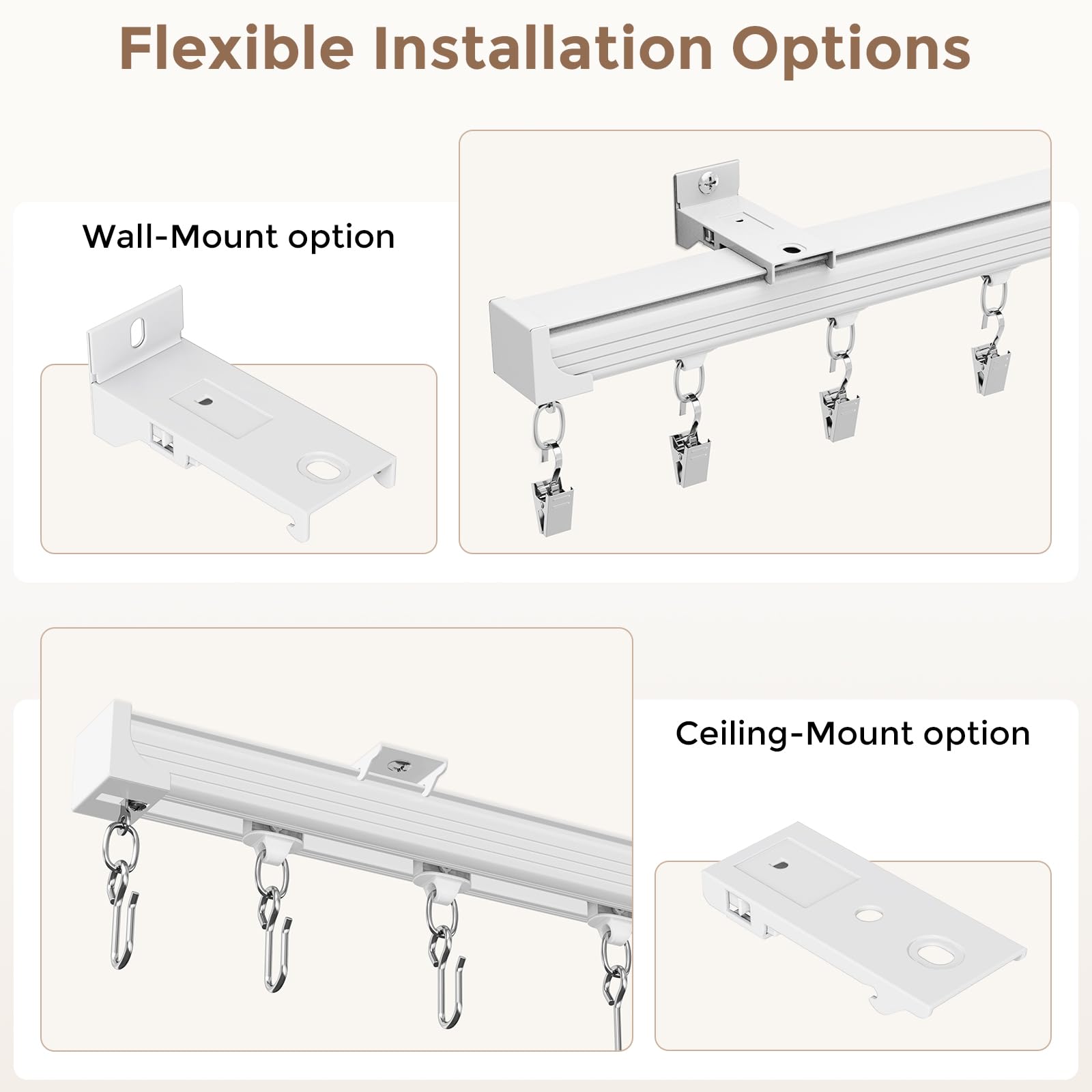 Hei! dear installation kit with ceiling brackets and screws for quick setup