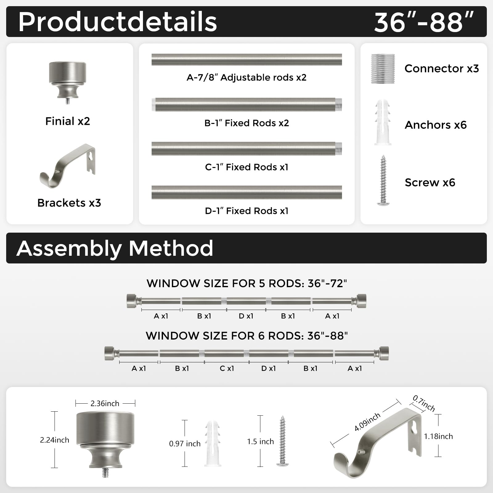 Hei! Dear durable rod supports up to 30 pounds of drapery.
