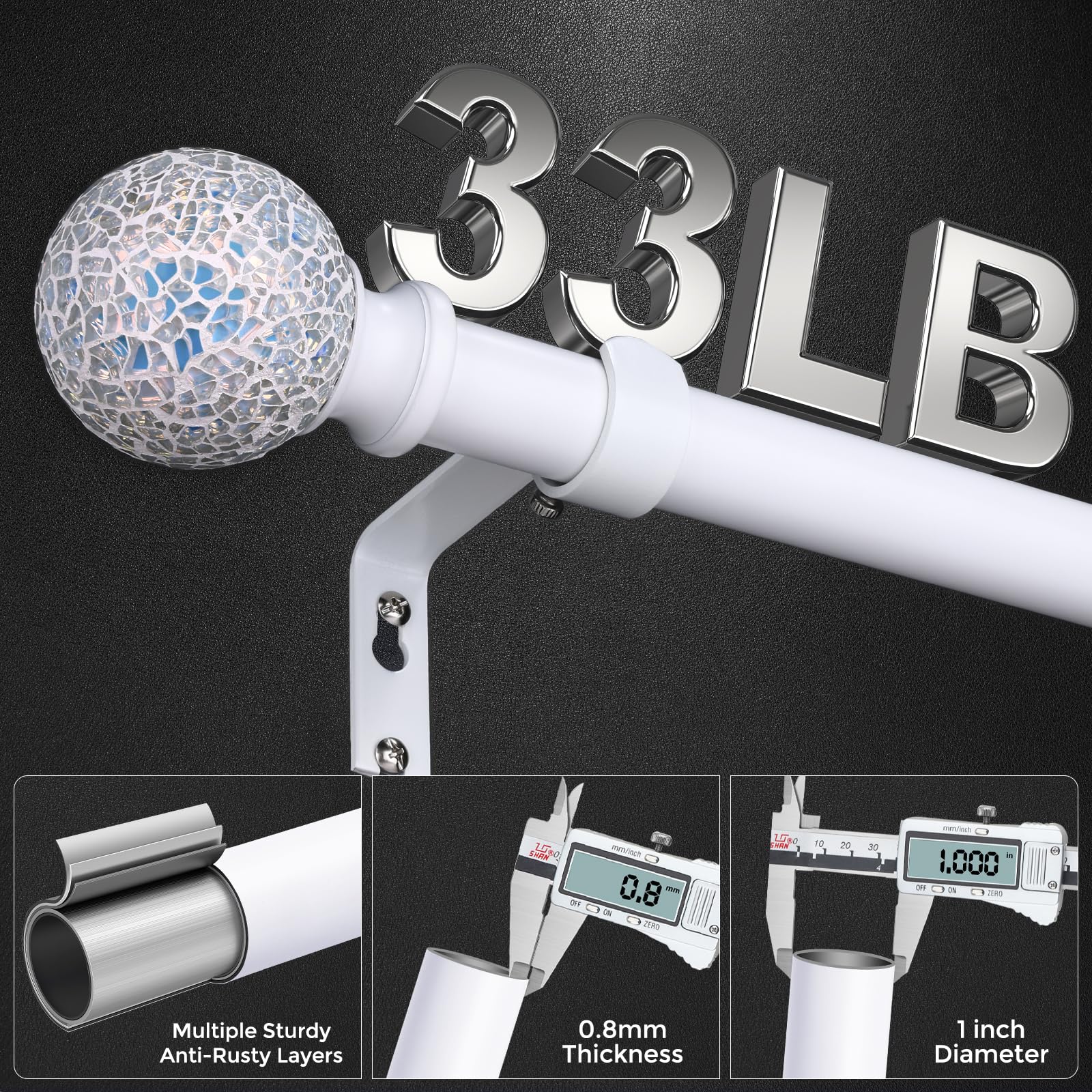Hei! Dear telescoping curtain rod length-adjustable for a precise fit.
