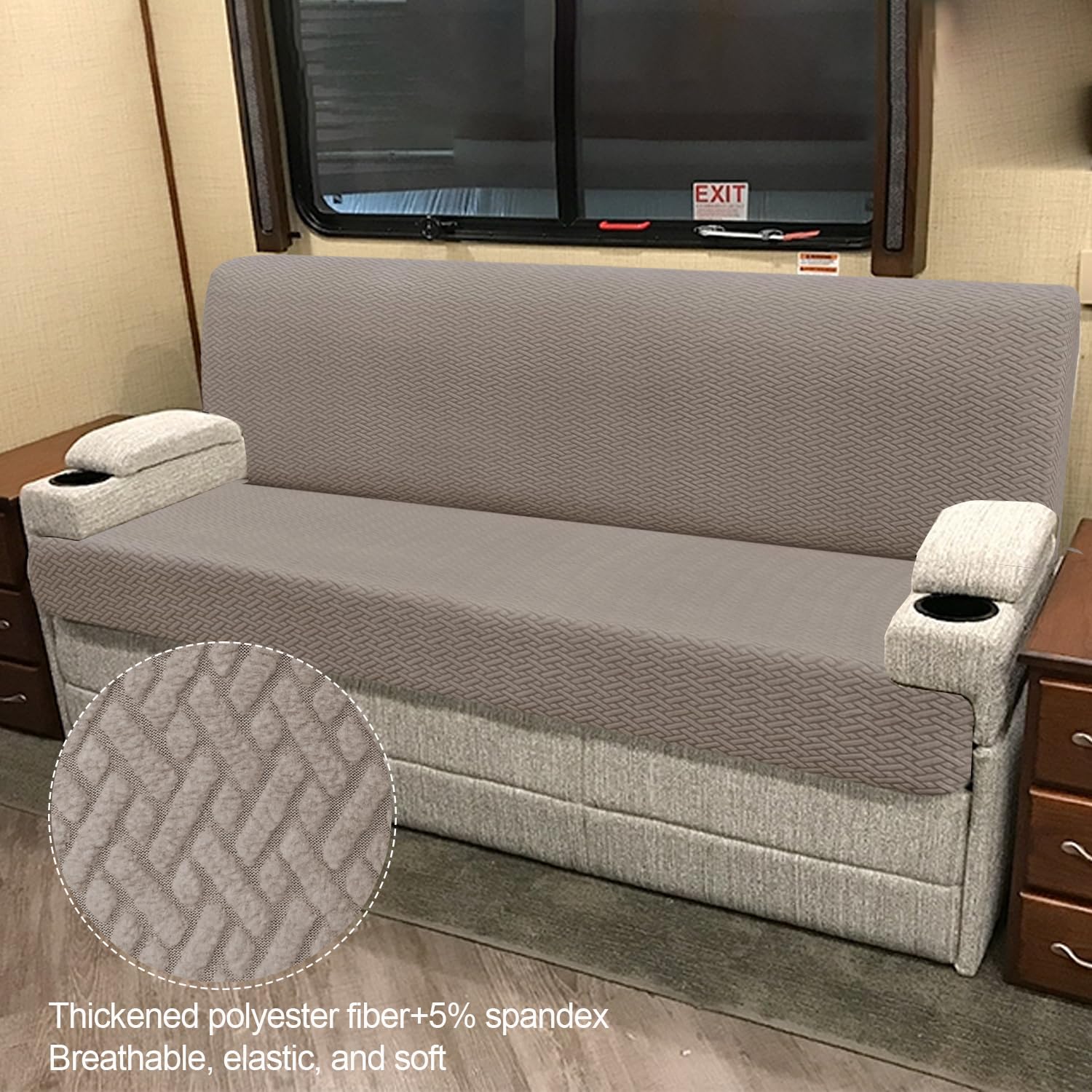 Heicofer stretch fabric keeps the cover smooth over curves without wrinkles.
