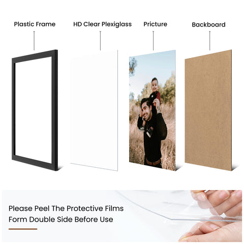 Heimlove 5x7 frame wall-mount with horizontal and vertical hooks