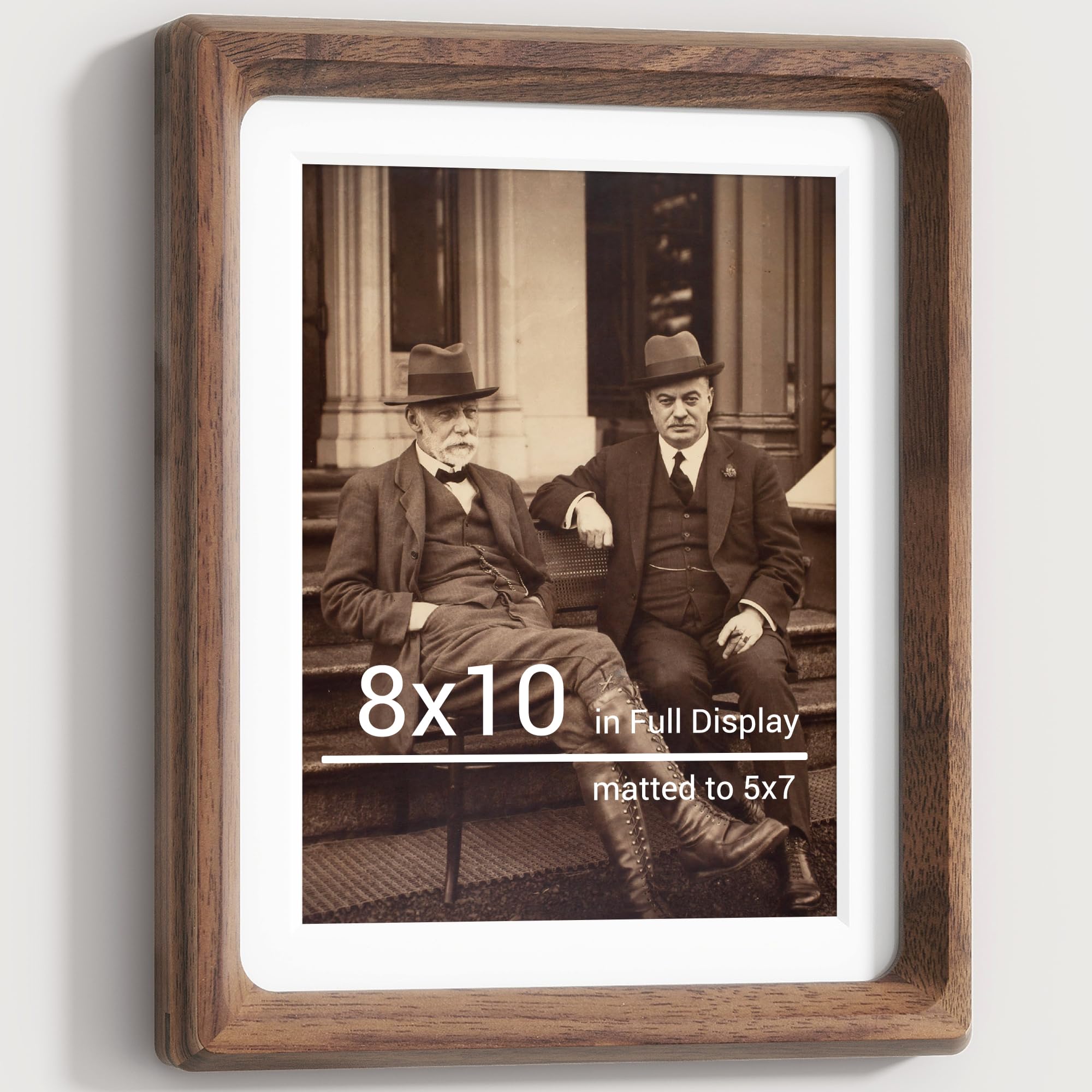 Heimlove 8x10 walnut frame with front view highlights natural wood grain for timeless display.
