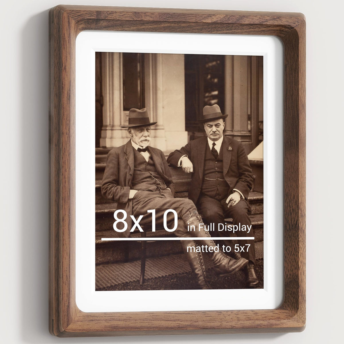 Heimlove 8x10 walnut frame with front view highlights natural wood grain for timeless display.