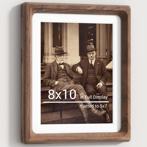 Heimlove 8x10 walnut frame with front view highlights natural wood grain for timeless display.