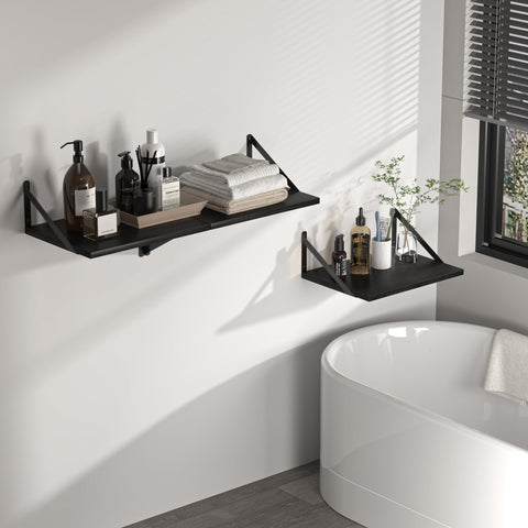 Bedroom setup using a shelf as a nightstand by Heimlove.