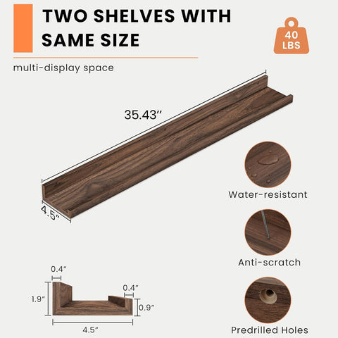 Heimlove floating shelves set 2 wall mount for versatile living room display