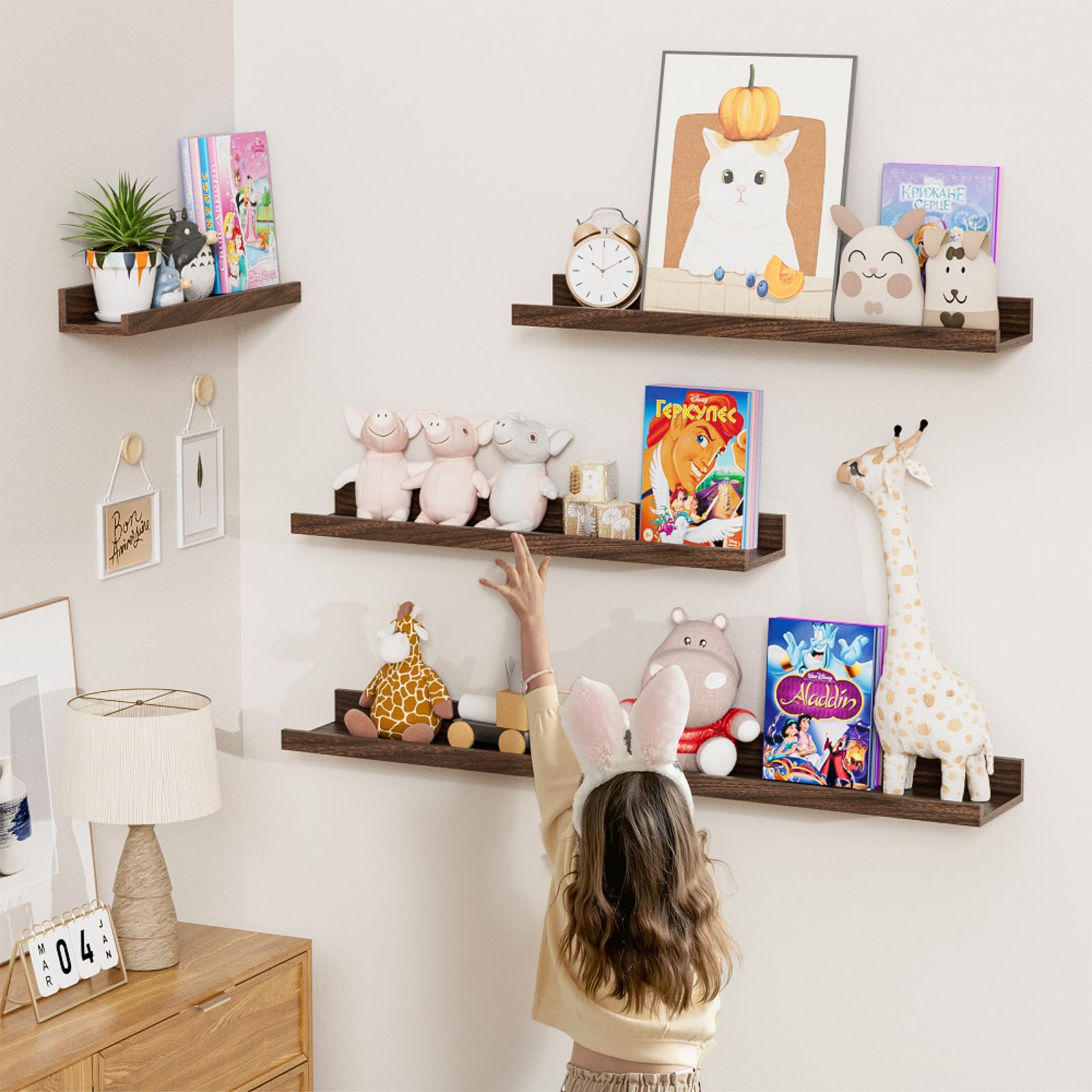 Heimlove front lip design prevents items from slipping off the shelf.