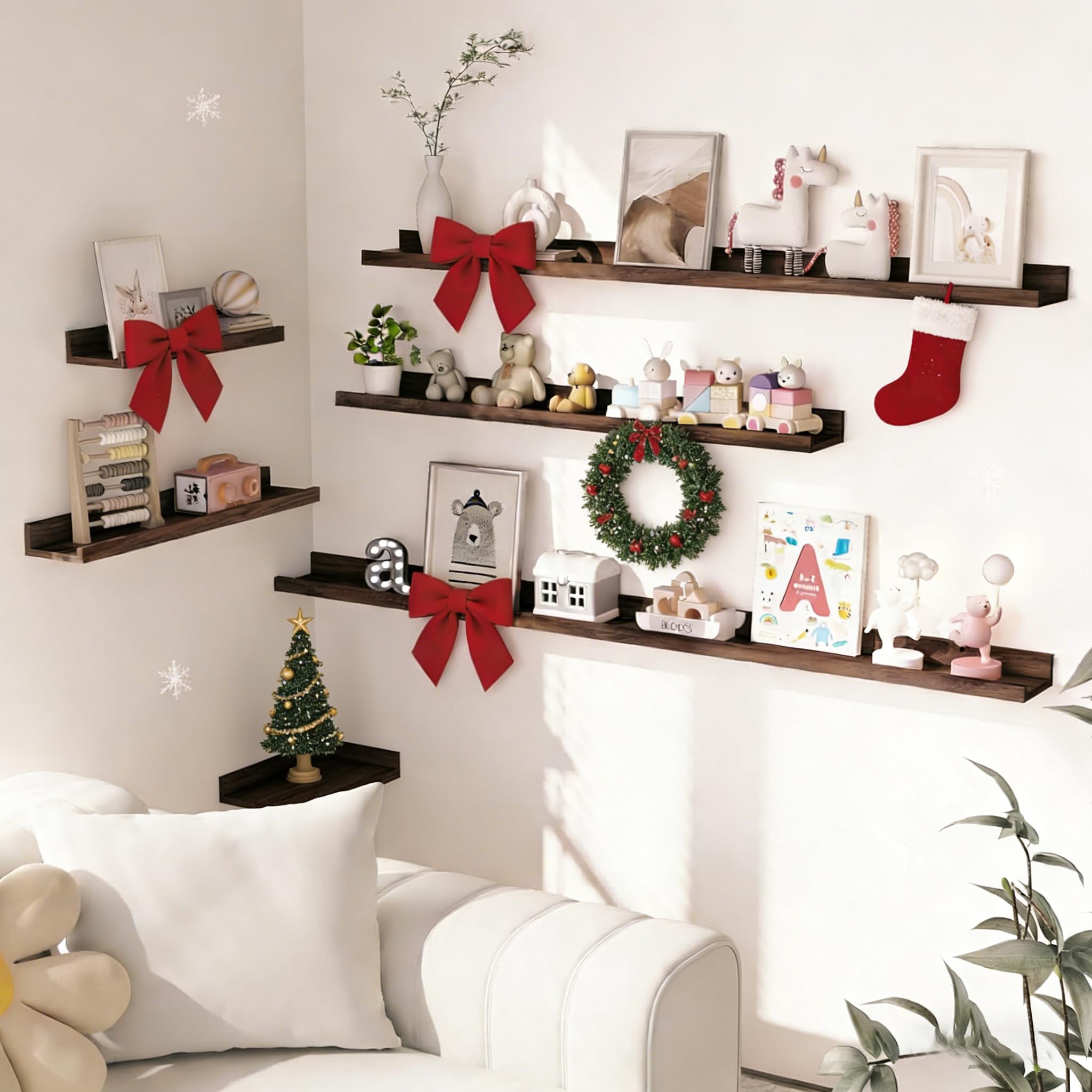 Heimlove kids bookshelf wall-mounted for little readers