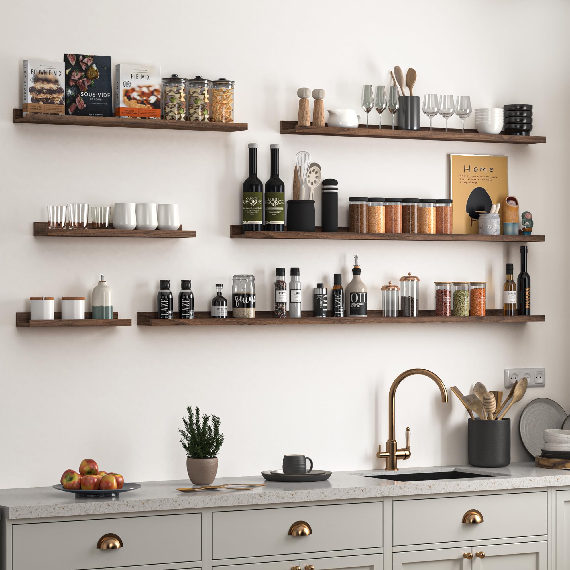 Heimlove minimalist wall shelf decor enhances room with sleek, clutter-free storage