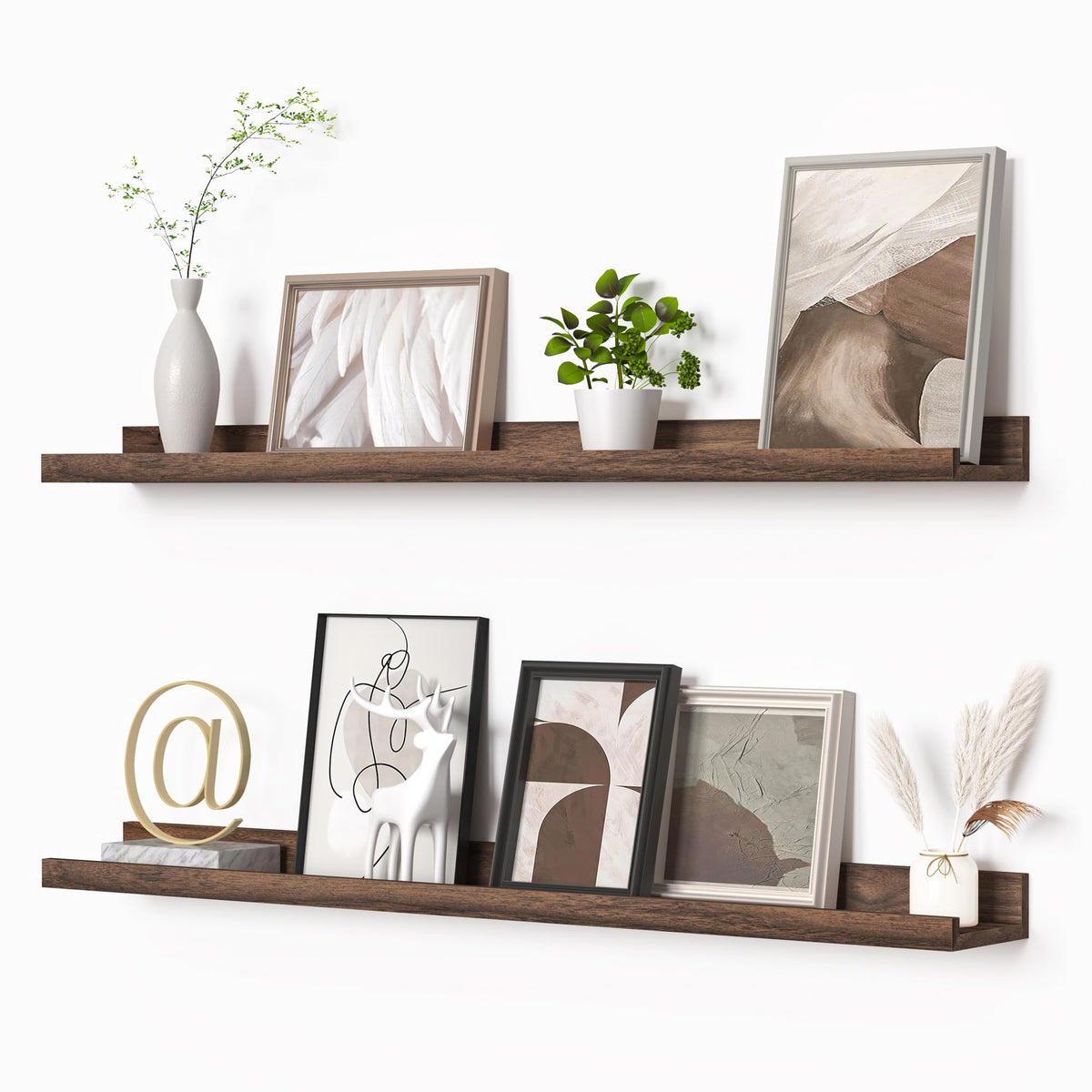 Heimlove picture ledge shelf 36in wall display for photos and frames, easy memories