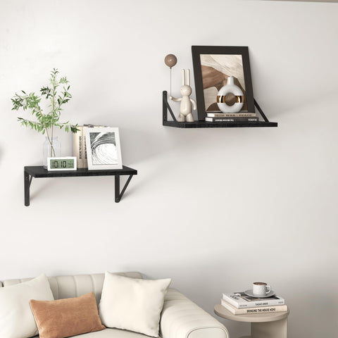 Two-shelf arrangement mounted top or bottom for different looks.