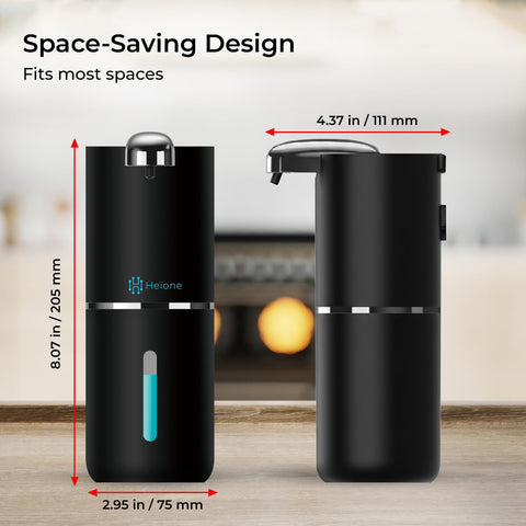 Heione complete kit includes dispenser, USB-C cable, stickers, and manual.