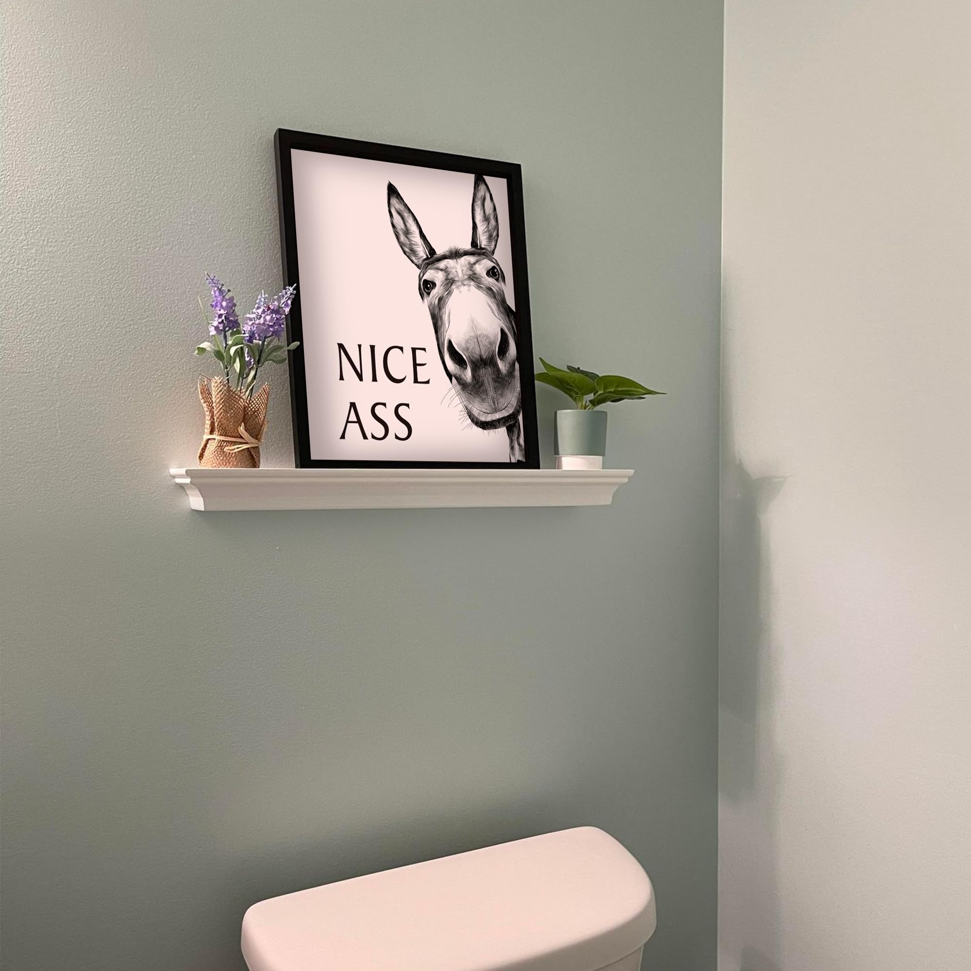 Heiple lightweight bathroom art is easy to hang in any room.