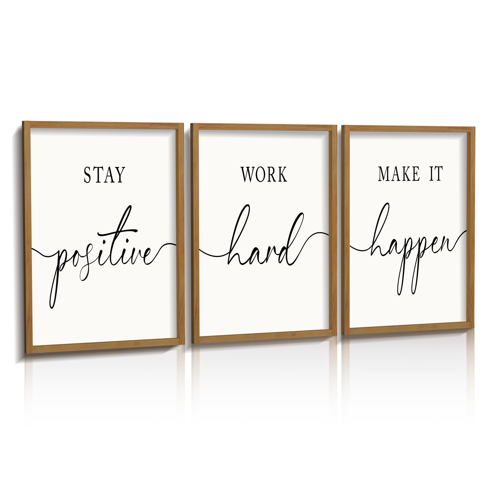 Heiple motivational wall art 11x14 framed brown for a positive office vibe.