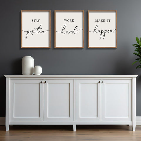 Heiple motivational wall art in an office or classroom setting.