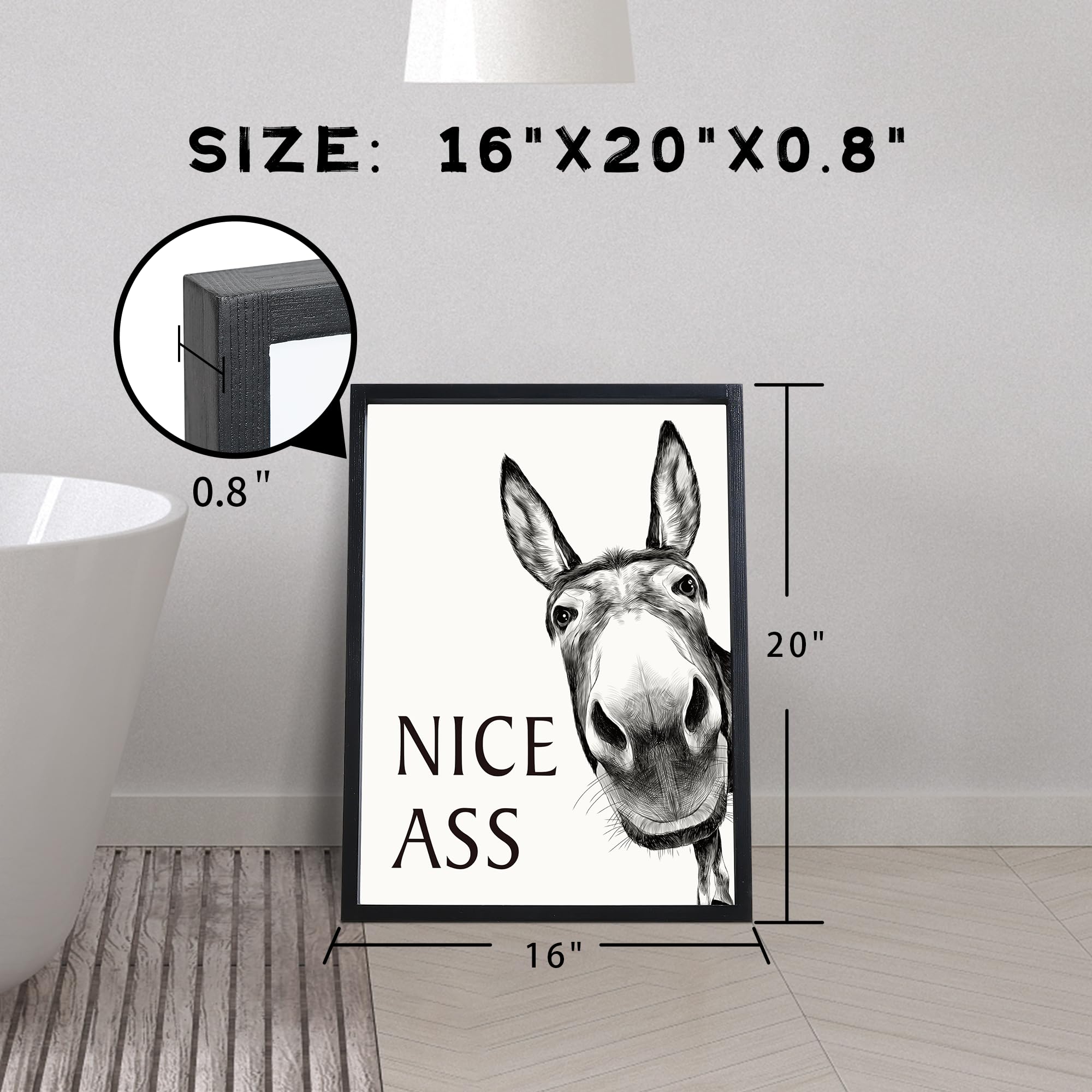 Heiple donkey art for toilet room decor enhances daily routines.