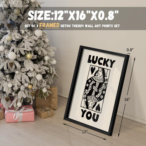 Heiple Lucky You poster trio suits rustic farmhouse decor nicely.