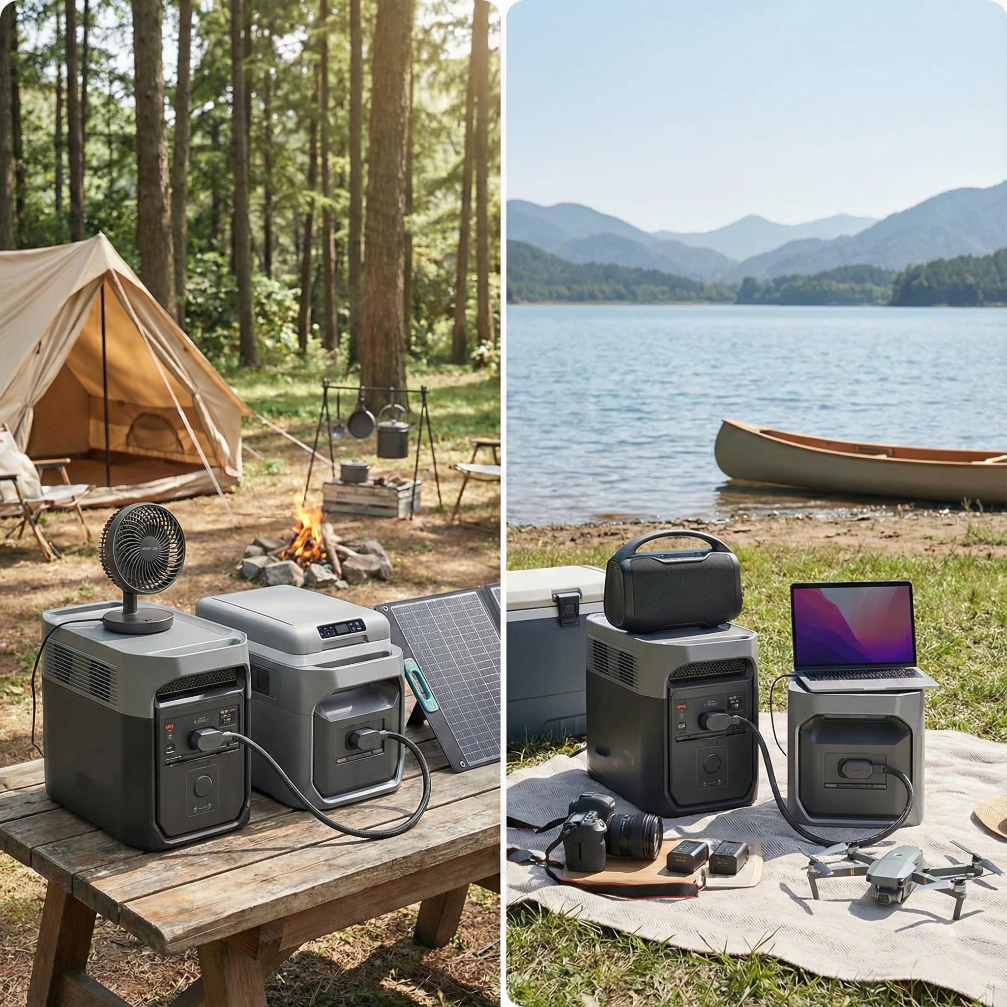 Helix Haven durable power cord ideal for camping and emergencies.