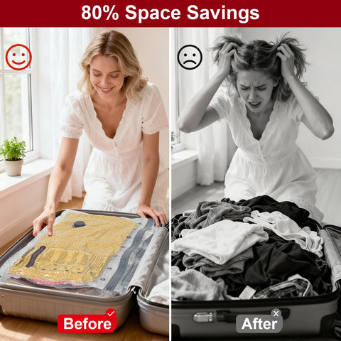 Thick PA+PE material seals tightly for airtight storage and reuse.