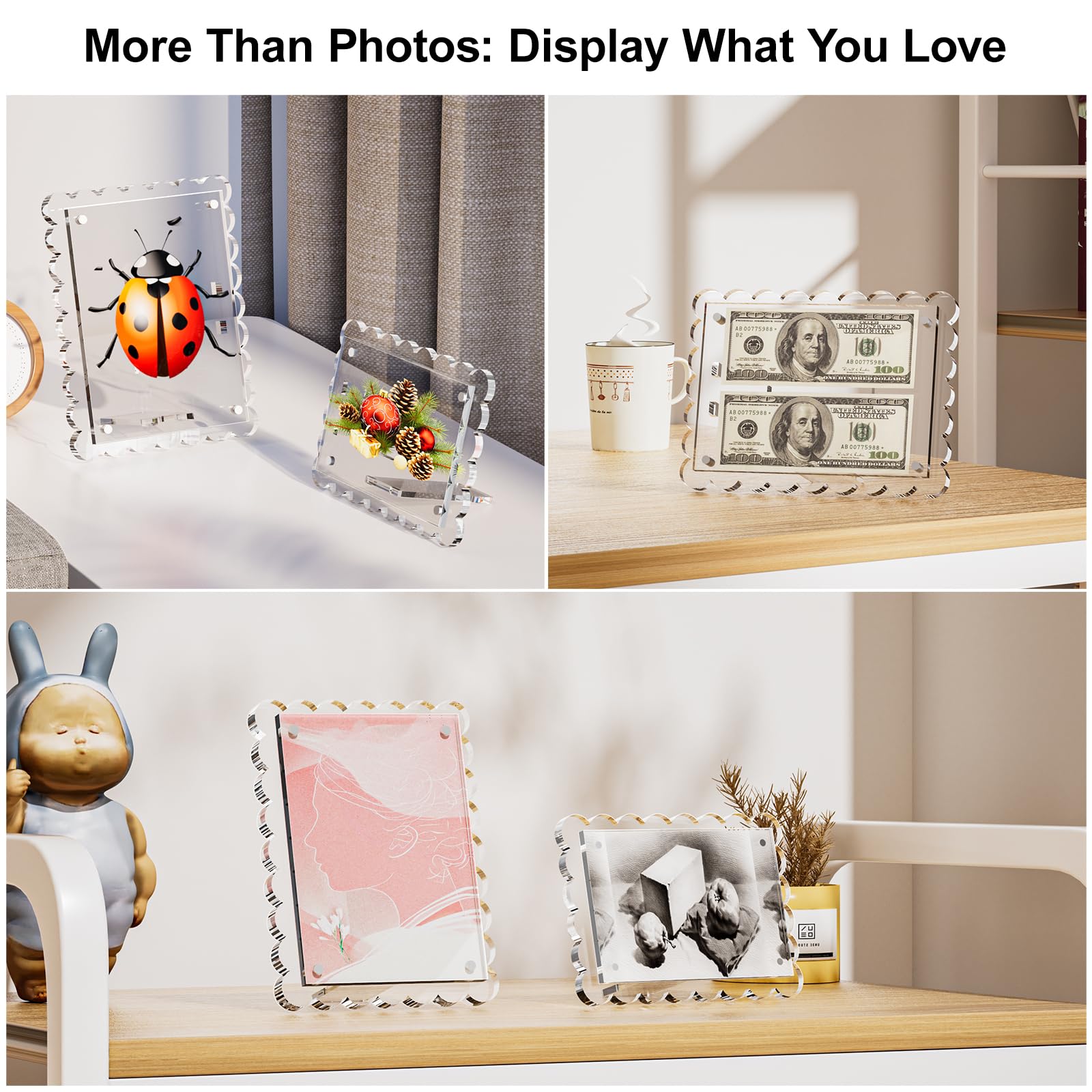 HELPLEX 4x6 frame display with refined scalloped edges