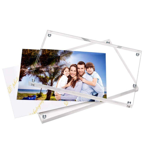 Helplex acrylic frames 8x10 back view shows slim profile and built-in stand