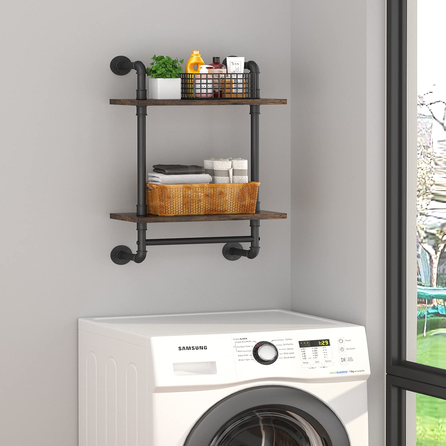 Helsin 16-inch industrial shelf ideal for kitchen canisters and spices