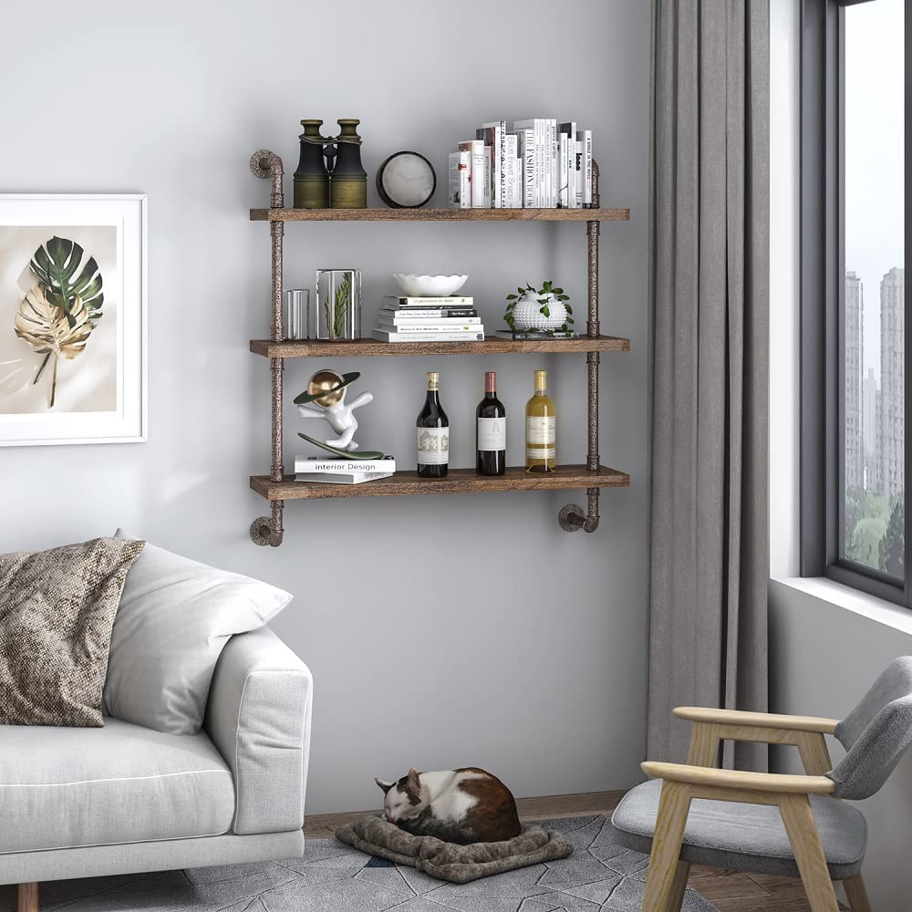 Helsin 3-tier rack in bathroom uses space-saving design for towels and toiletries.