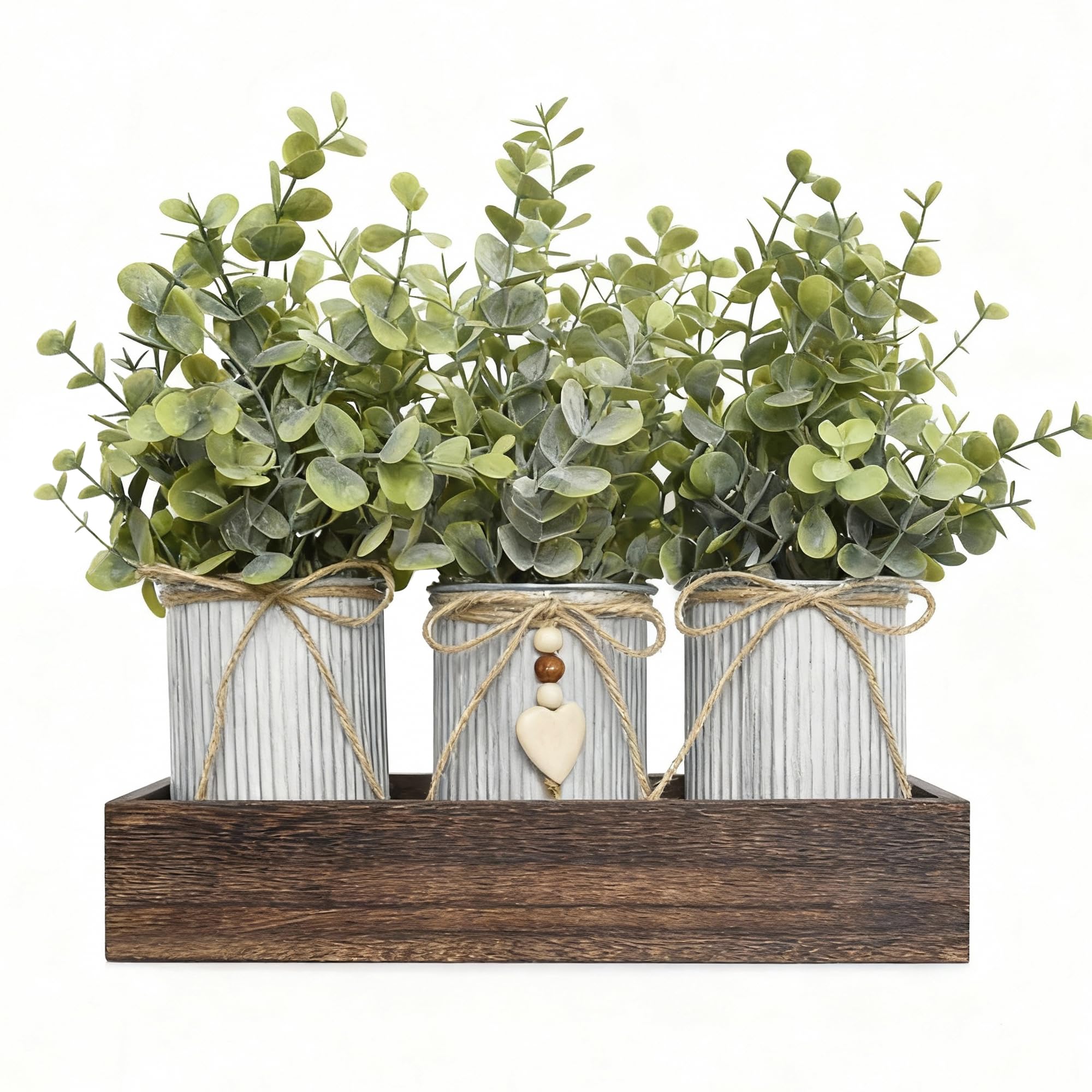 HEMYLU artificial centerpiece on a wood tray for a warm farmhouse tablescape.